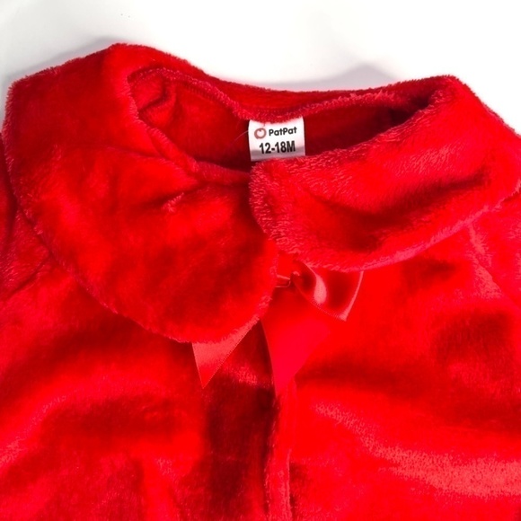 new Patpat Baby Girl Fleece Red Pea Coat US 12-18M - Picture 4 of 6